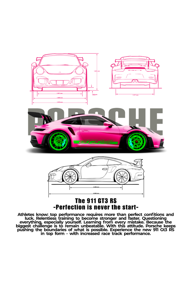 Porsche 911 GT3 RS Rosado Hoodie – Designed for True Car Enthusiasts - Unisex