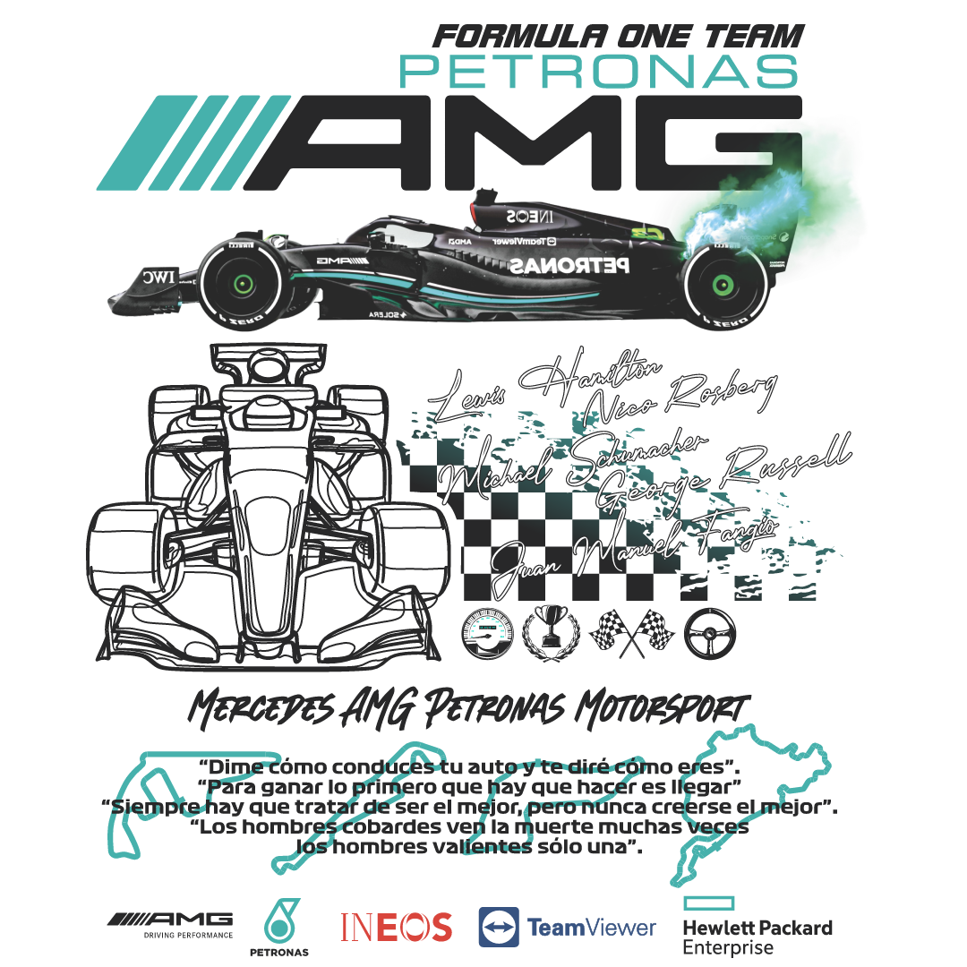 Premium Mercedes-AMG Petronas F1 Race Track Edition T-Shirt – For True Motorsport Enthusiasts - Unisex