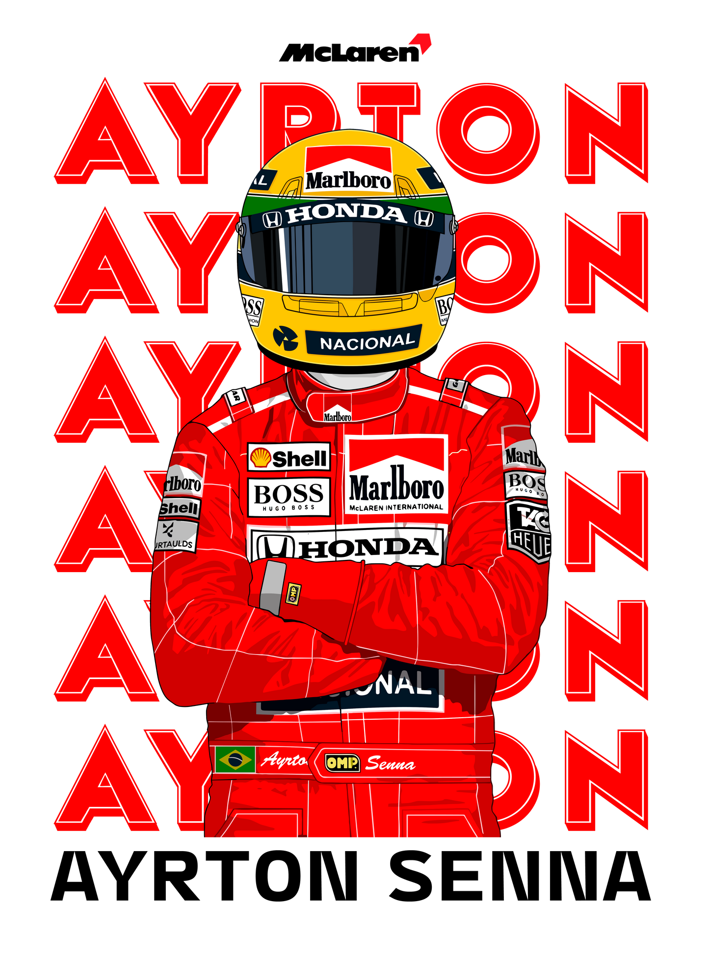 Premium Unisex Ayrton Senna × McLaren Hoodie – Tribute to a Legend