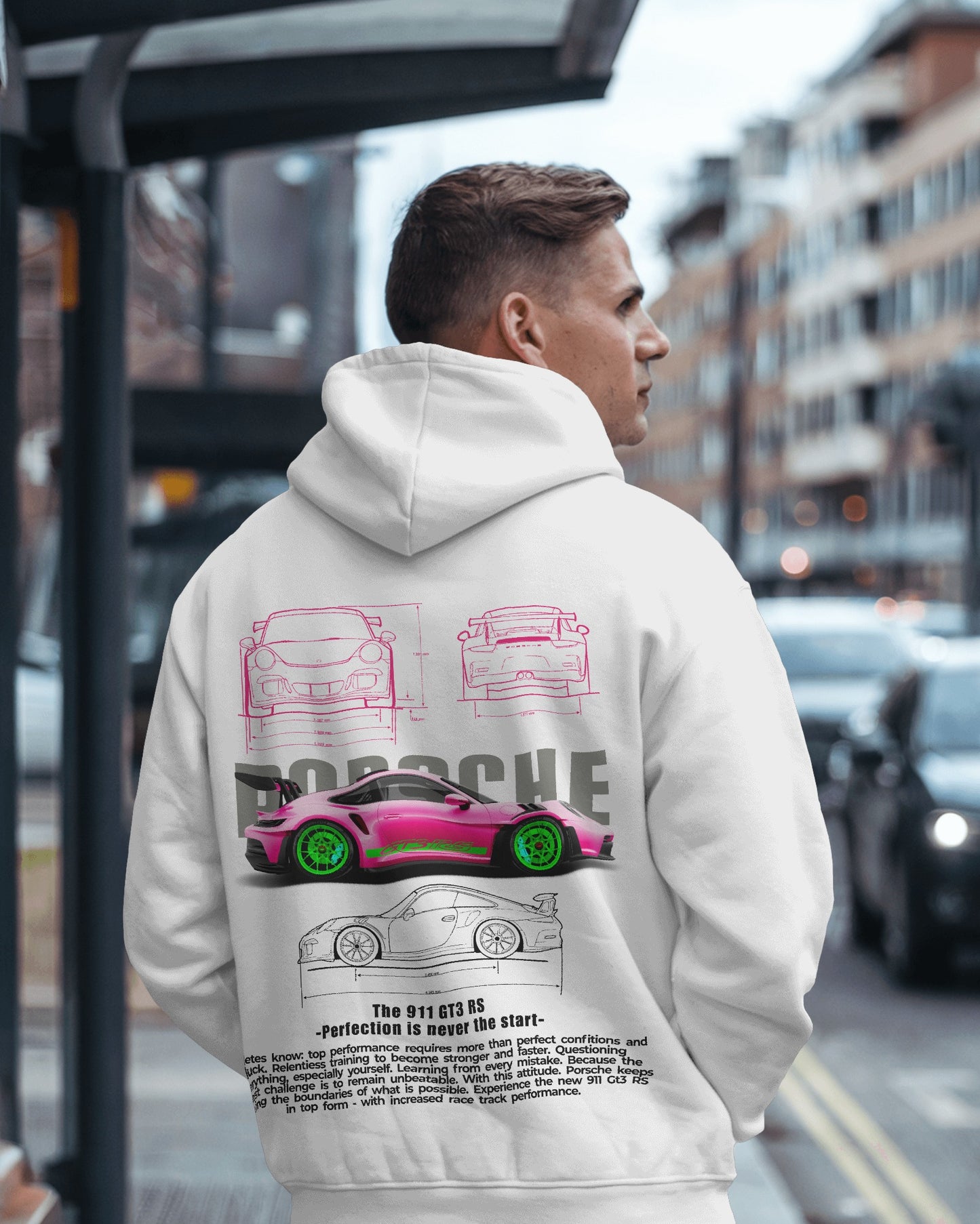 Porsche 911 GT3 RS Rosado Hoodie – Designed for True Car Enthusiasts - Unisex