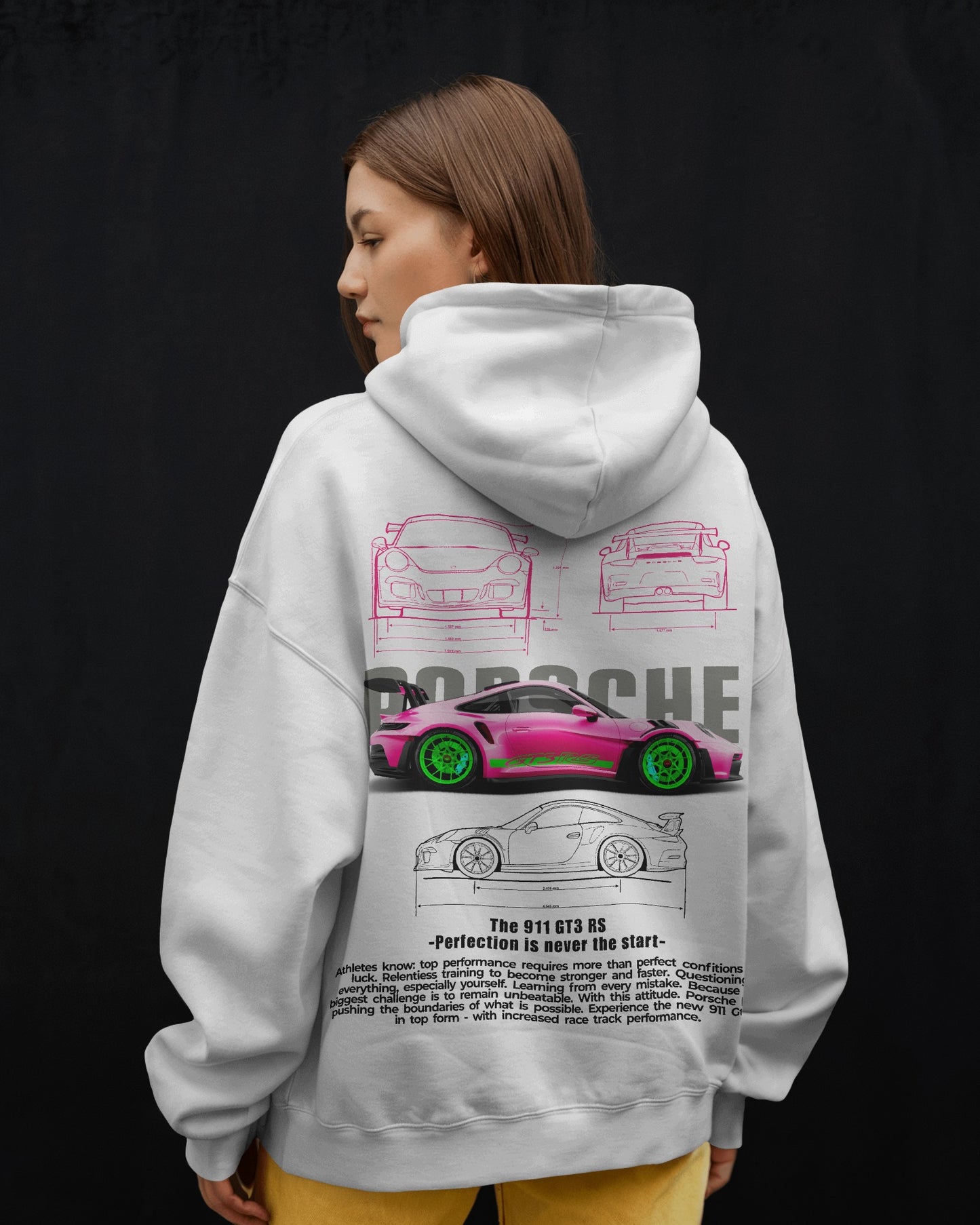 Porsche 911 GT3 RS Rosado Hoodie – Designed for True Car Enthusiasts - Unisex