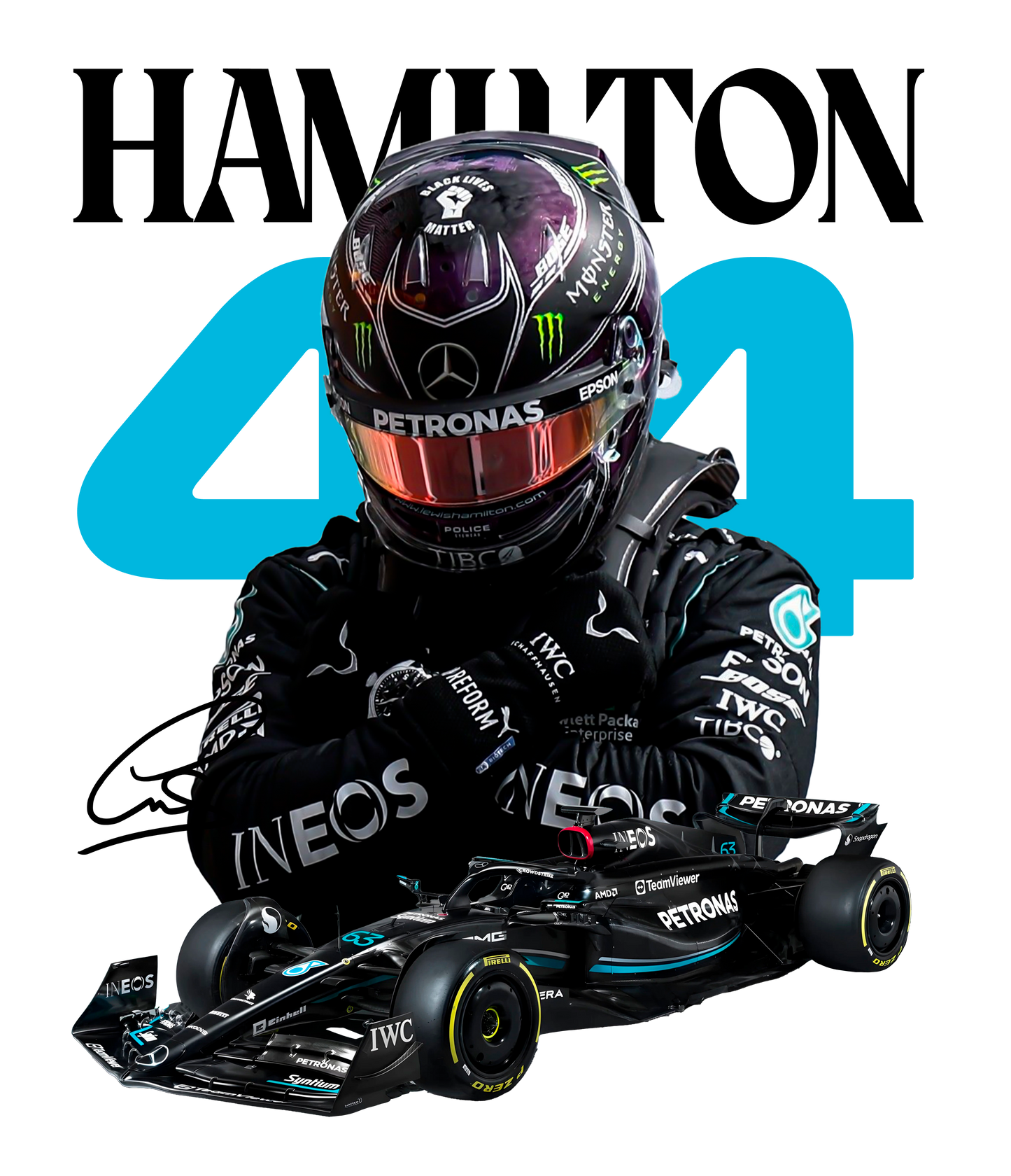 Premium Unisex Hamilton 44 Hoodie – Mercedes-Benz F1 Legacy
