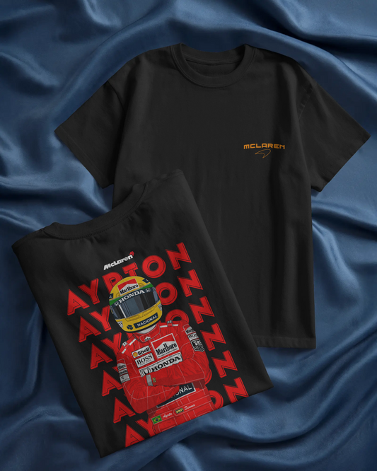 Premium Ayrton Senna × McLaren F1 T-Shirt – Legacy of a Racing Legend