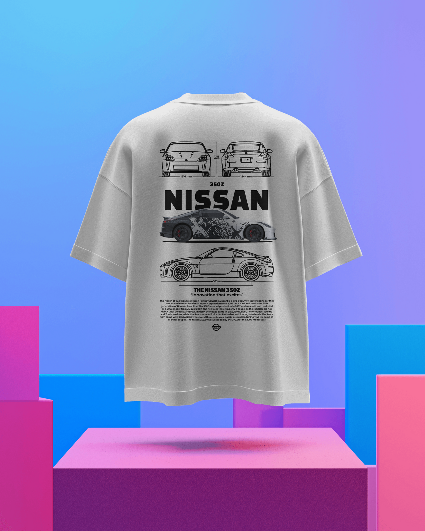 Premium Nissan 350Z Oversized Unisex T-Shirt – Built to Thrill