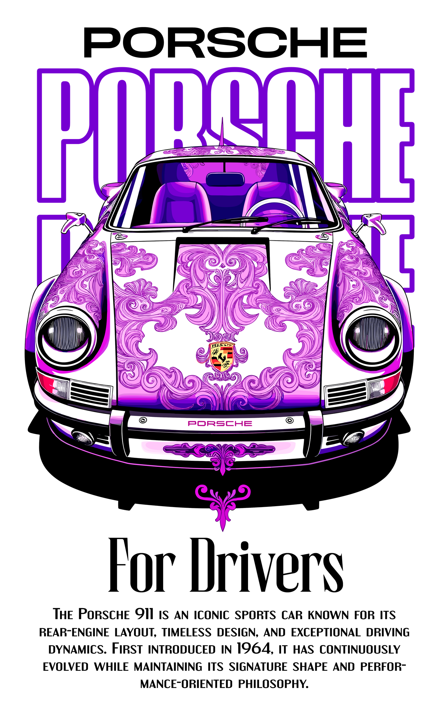 Premium Unisex Porsche Graffiti Hoodie – Street Art Meets Speed