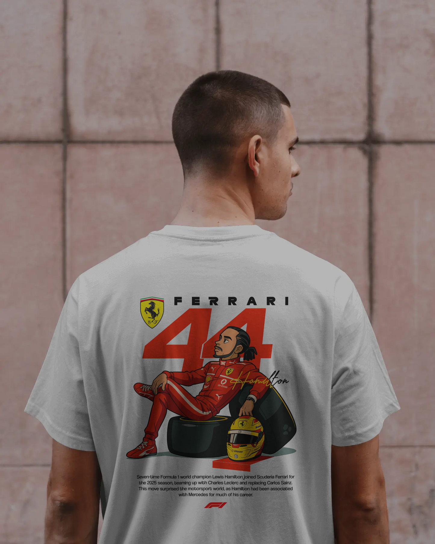 Premium Ferrari × Lewis Hamilton T-Shirt – The Red Era Begins