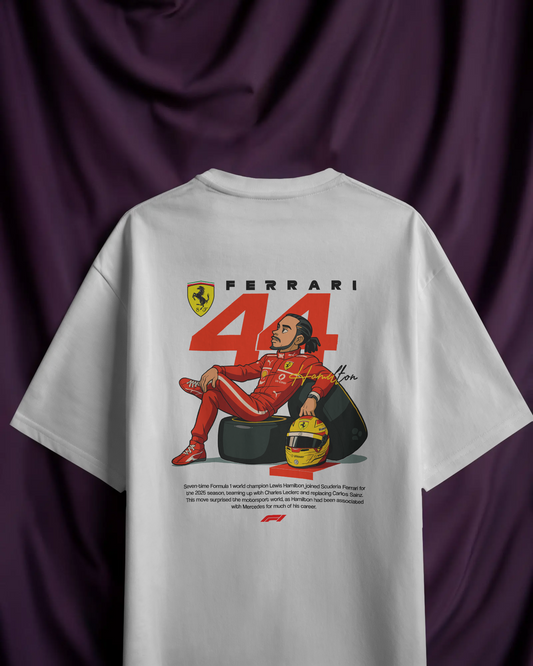 Premium Ferrari × Lewis Hamilton T-Shirt – The Red Era Begins