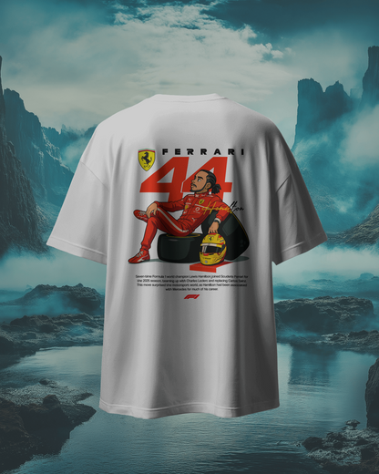 Premium Ferrari × Lewis Hamilton T-Shirt – The Red Era Begins