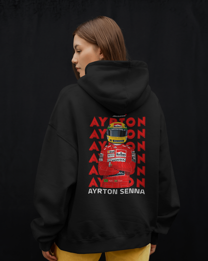 Premium Unisex Ayrton Senna × McLaren Hoodie – Tribute to a Legend